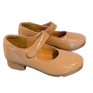 Weissman W2600 Kids Tan Patent Tap Shoes Mary Jane Hook Loop Size 11CM